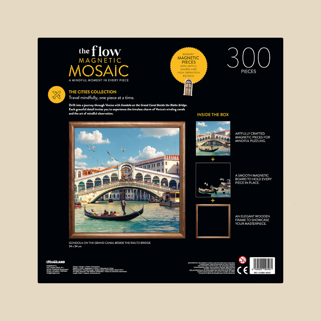 Venice magnetic mosaic puzzle with frame by The Flow Brand (view 2)