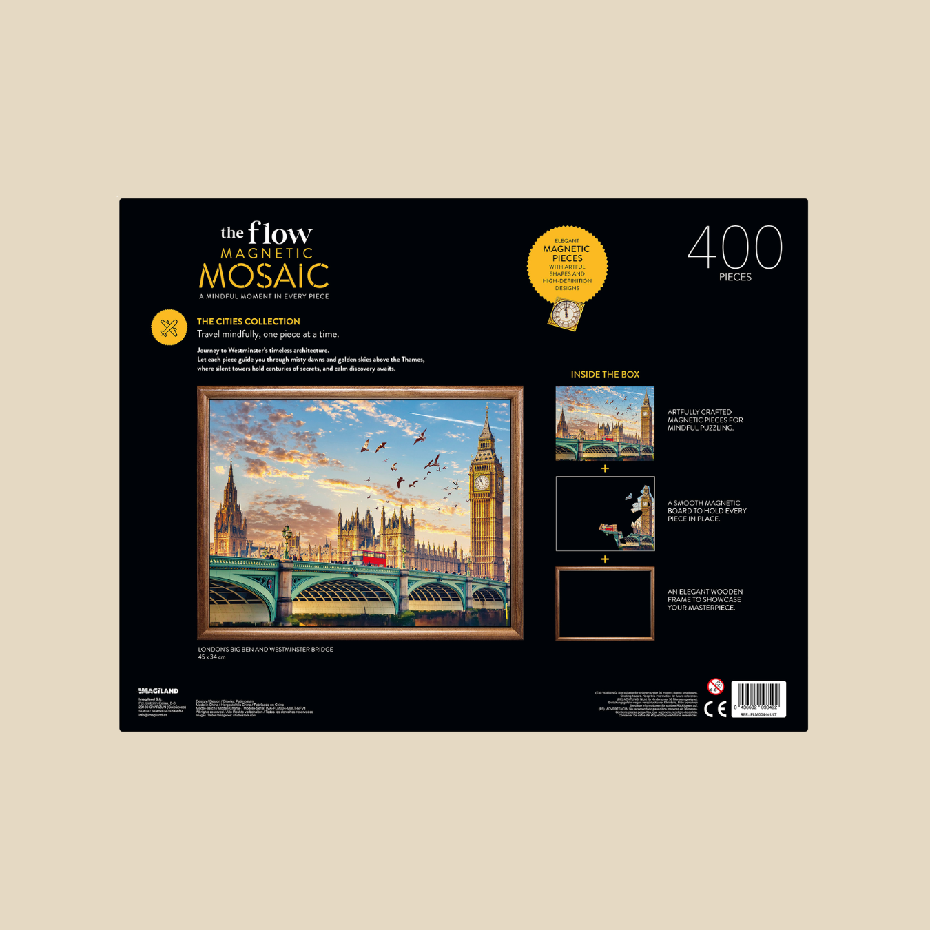 London magnetic mosaic puzzle with frame by The Flow Brand (view 2)