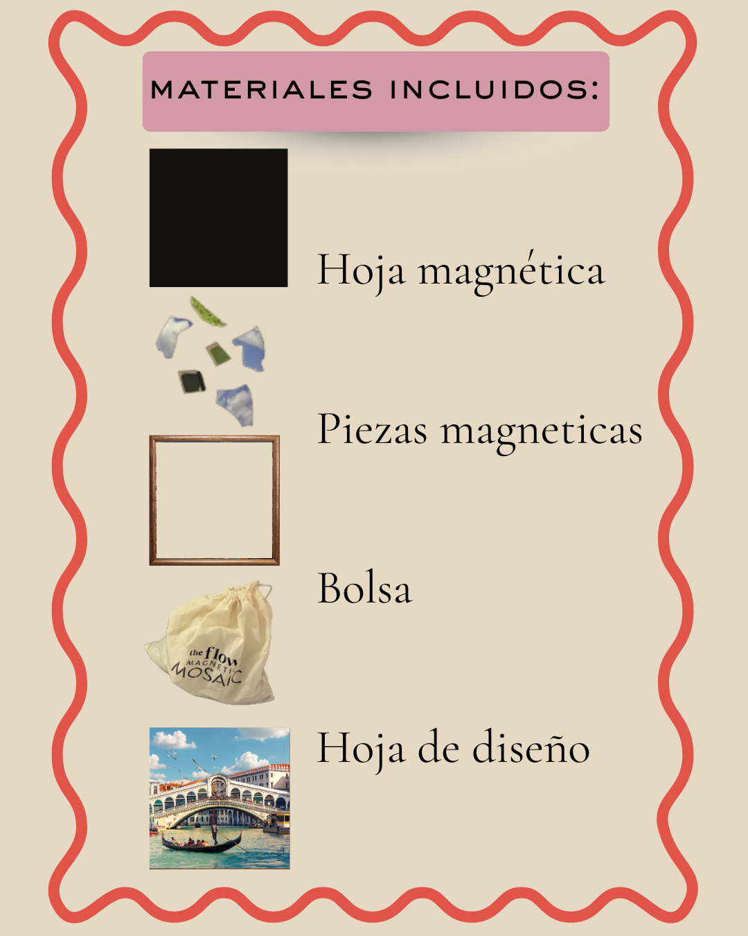 Venice magnetic mosaic puzzle with frame by The Flow Brand (view 9)