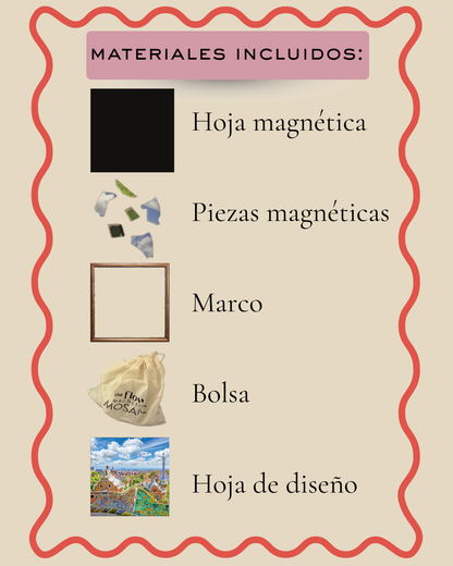 Barcelona magnetic mosaic puzzle with frame by The Flow Brand (view 6)